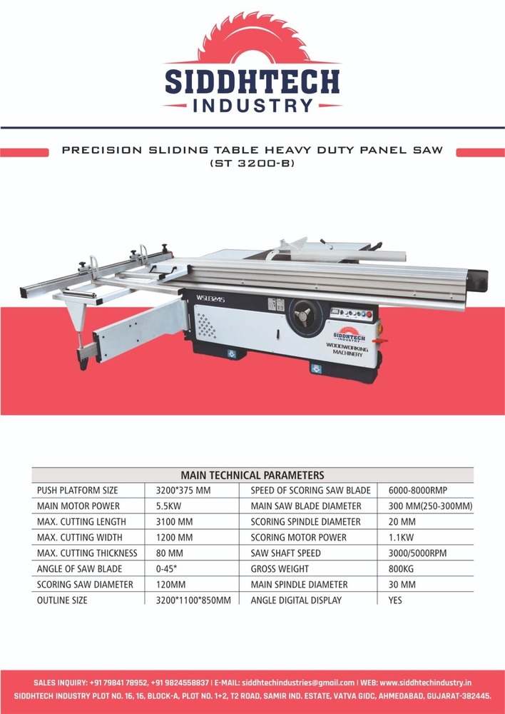 Sliding Table Panel Saw Machine