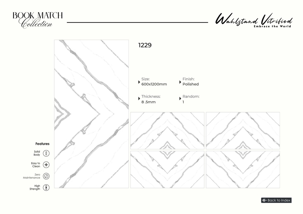 2x4 Book Match Tiles - Color: Multi Color