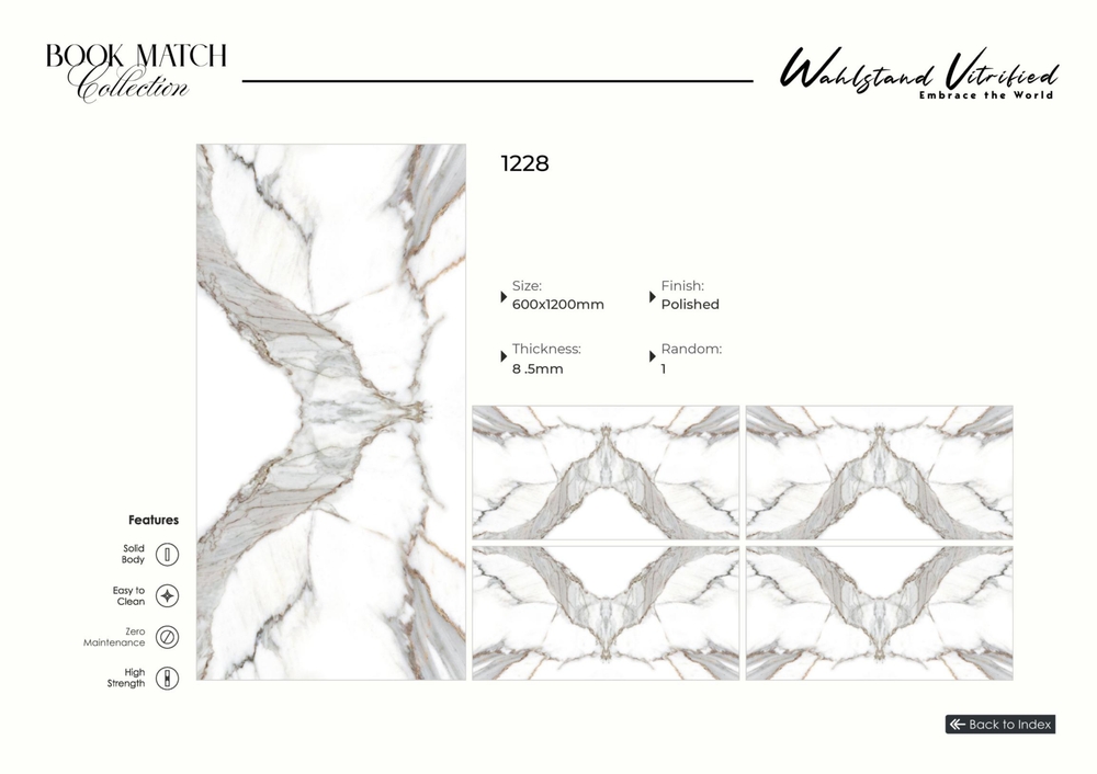 2x4 Book Match Tiles - Color: Multi Color