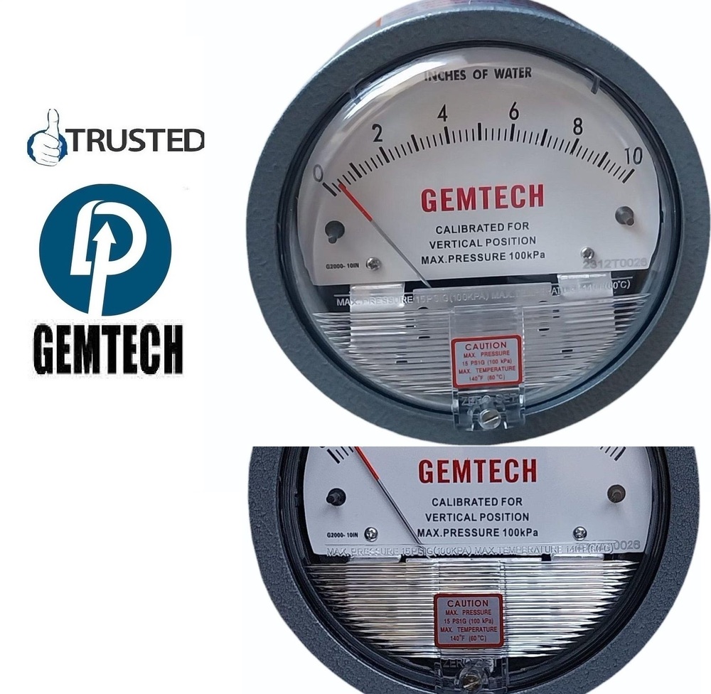 GEMTECH Differential Pressure Gauge Authorized Wholesale Dealer from D.P.ENGINEERS DELHI NCR INDIA