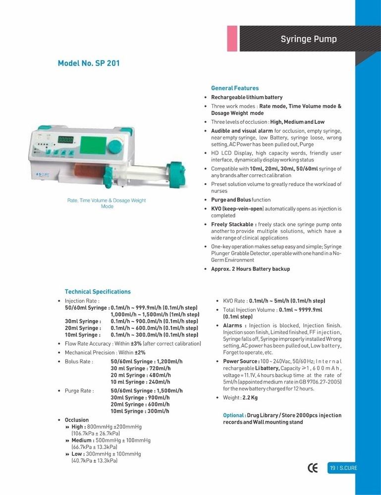 Syringe Infusion Pump - Accuracy: 100  %