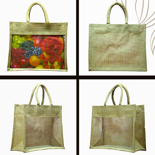 Natural PVC Hamper Jute Bag
