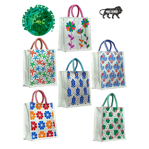 White Canvas Jute Bag - Color: Different Available