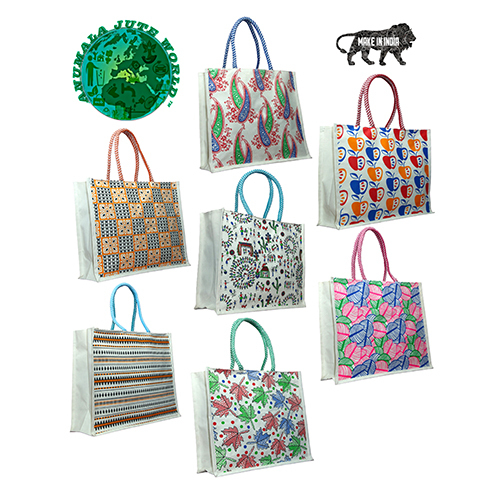 14X16 Inch White Canvas Jute Bag - Color: Different Available