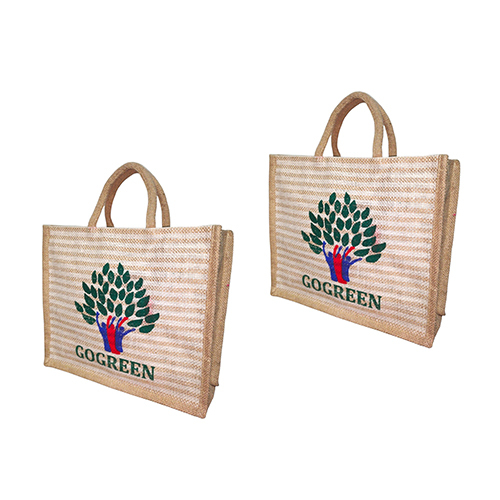 Go Green Printed Jute Bag - Color: Different Available