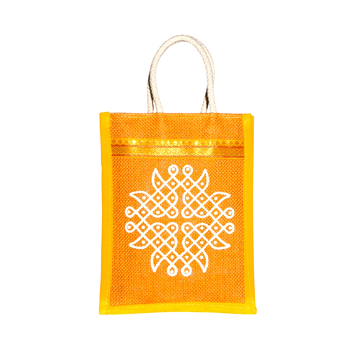 10X11 Kolam Art Jute Bag - Color: Different Available