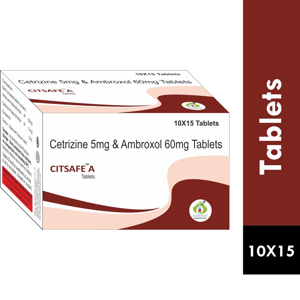 CITSAFE A TABLET - CETRIZINE 5MG + AMBROXOL 60MG