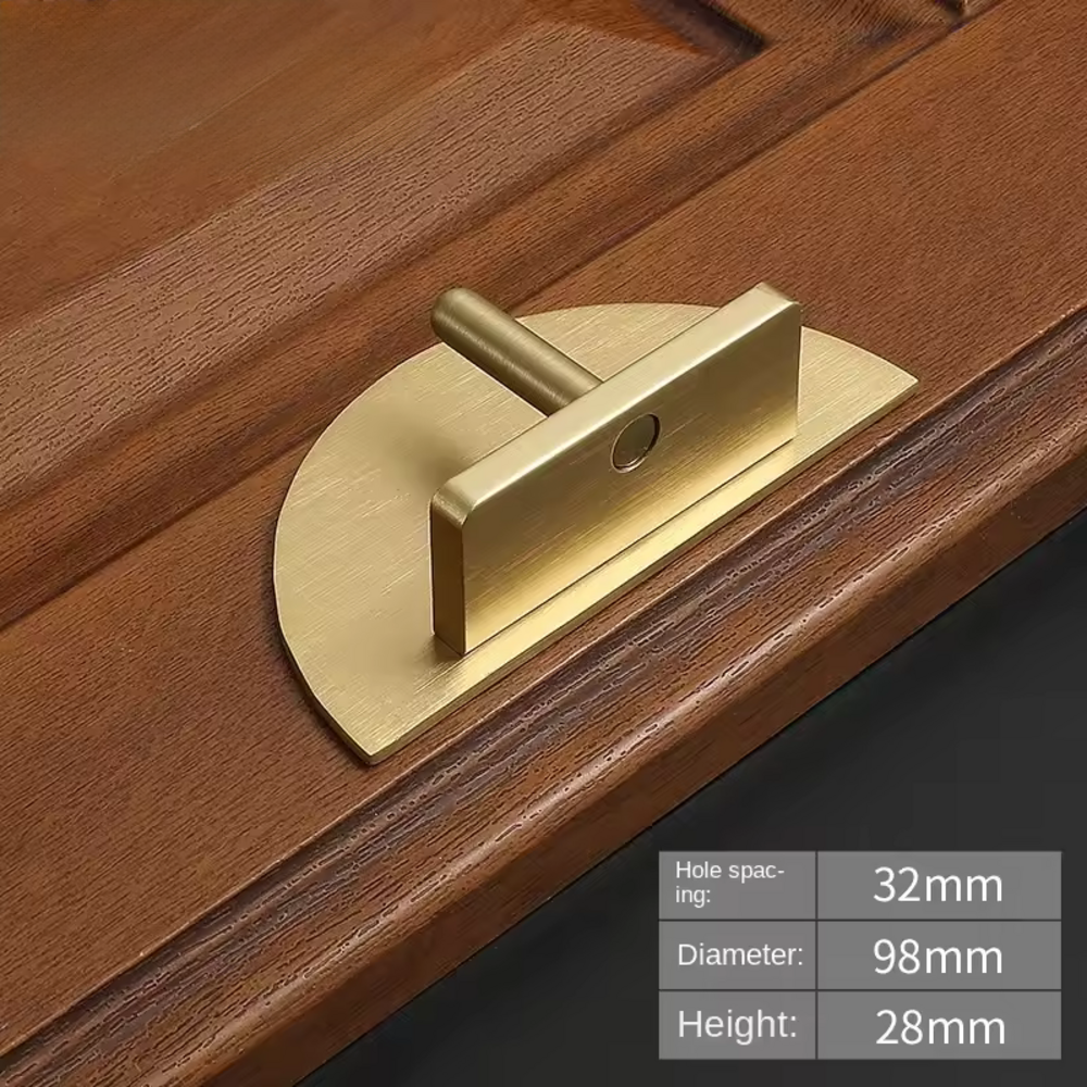 Elysian Cabinet Handle | Kitchen Cabinet Pull | Drawer Pull | Wardrobe Handle | Semi-circle Shape Handle | Moon Handle | Bedroom Furniture Pull - Color: Matte Gold