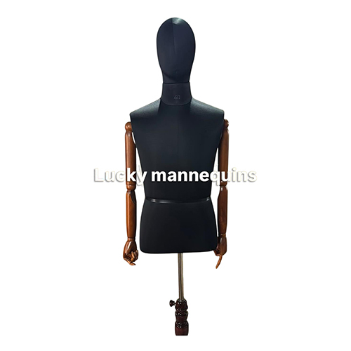 Male Half Dummy With Wooden Arms And Wooden Stand