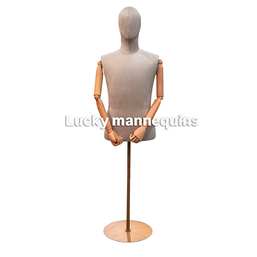 Male Half Dummy With Wooden Arms