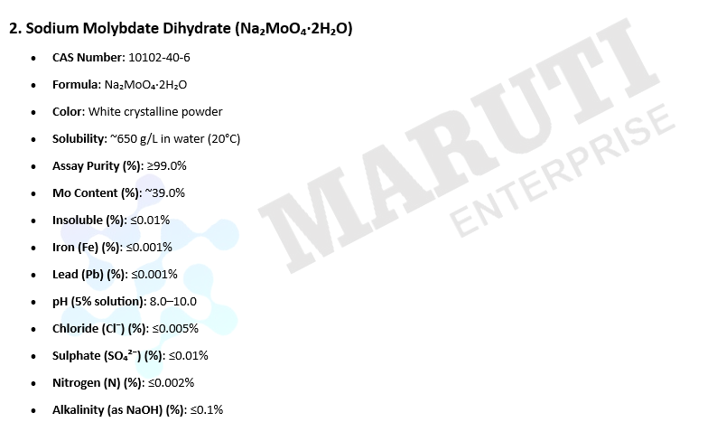 Sodium Molybdate Dihydrate
