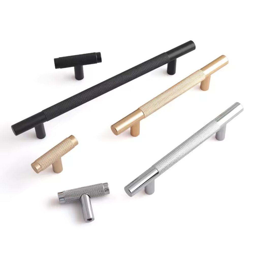 Moonlit Knurled Cabinet Handle | Drawer Handle | Wardrobe Handle | Modern Dresser Handle | Cupboard Handle | Nordic Style Long Handle - Color: Matte Gold