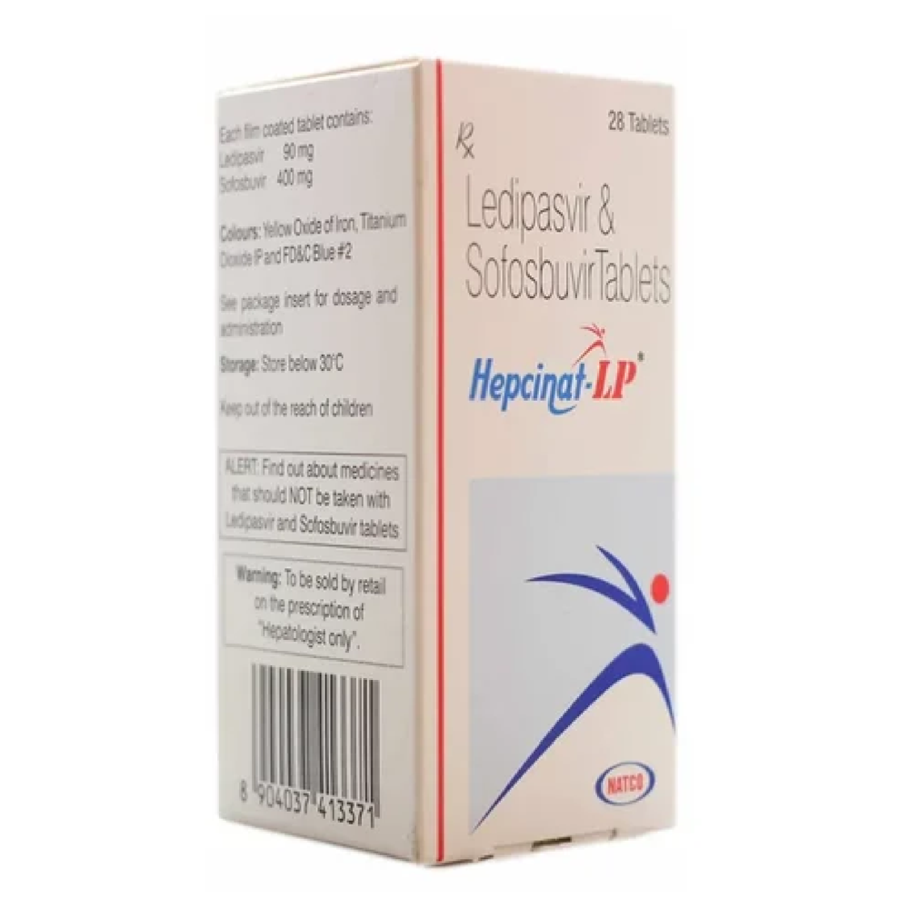 Hepcinat LP  Tablet Ledipasvir 90mg + Sofosbuvir 400mg Tablet 