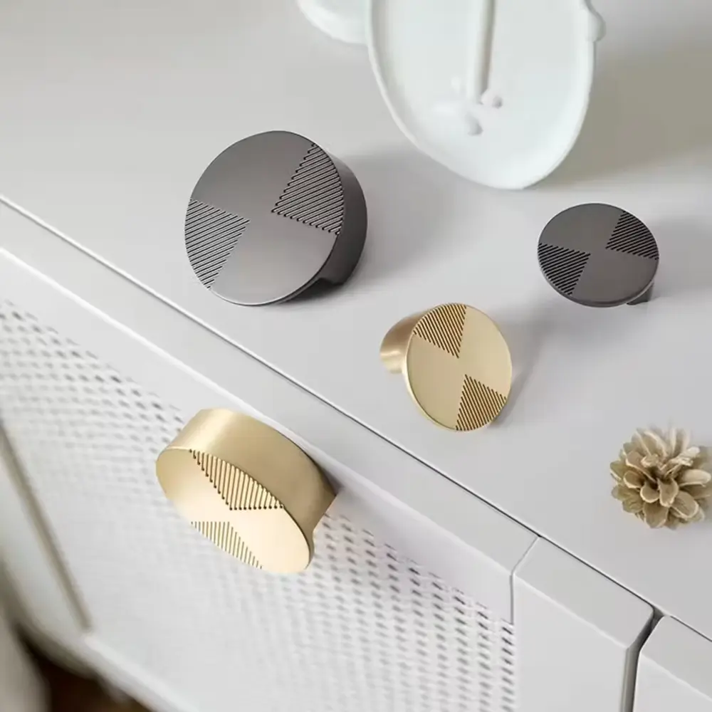 Radiant Cabinet Handle | Kitchen Cabinet Pull | Drawer Pull | Wardrobe Handle | Round Handle | Furniture Handle | Nordic Handle - Color: Matte Gold