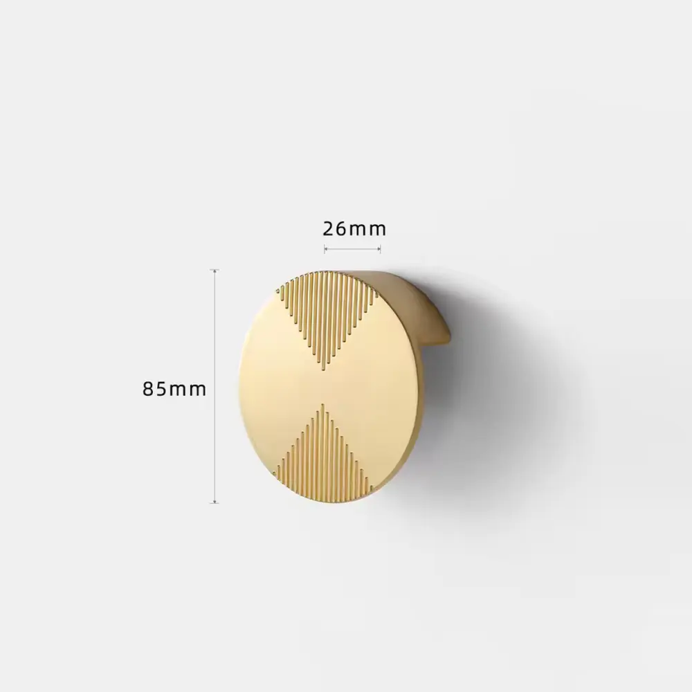 Radiant Cabinet Handle | Kitchen Cabinet Pull | Drawer Pull | Wardrobe Handle | Round Handle | Furniture Handle | Nordic Handle - Color: Matte Gold