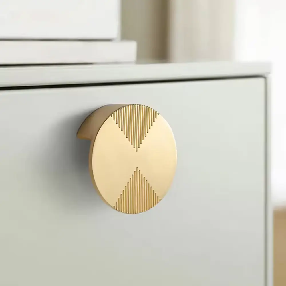 Radiant Cabinet Handle | Kitchen Cabinet Pull | Drawer Pull | Wardrobe Handle | Round Handle | Furniture Handle | Nordic Handle - Color: Matte Gold