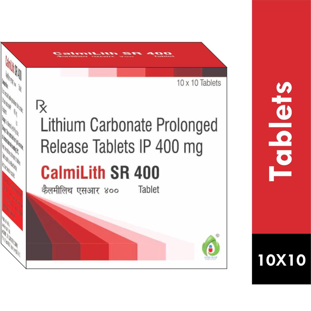 CALMILITH SR 400 TABLET - LITHIUM CARBONATE PROLONGED RELEASE 400MG TABLET