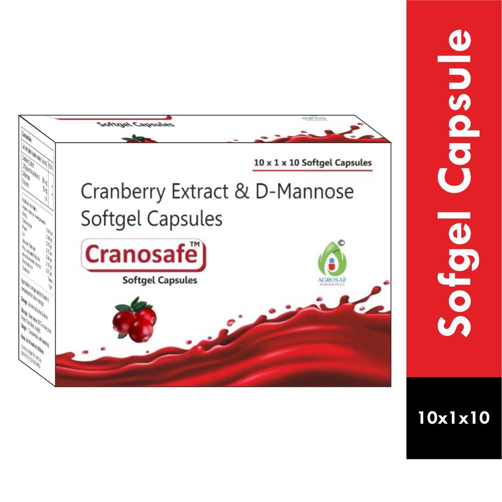 CRANOSAFE SOFTGEL CAPSULES - Each Softgelatin Capsule Contains : Cranberry Extract ( 20 % Proanthocyanidines) 200 Mg , D-mannose 50 Mg , Excipients Q.s.