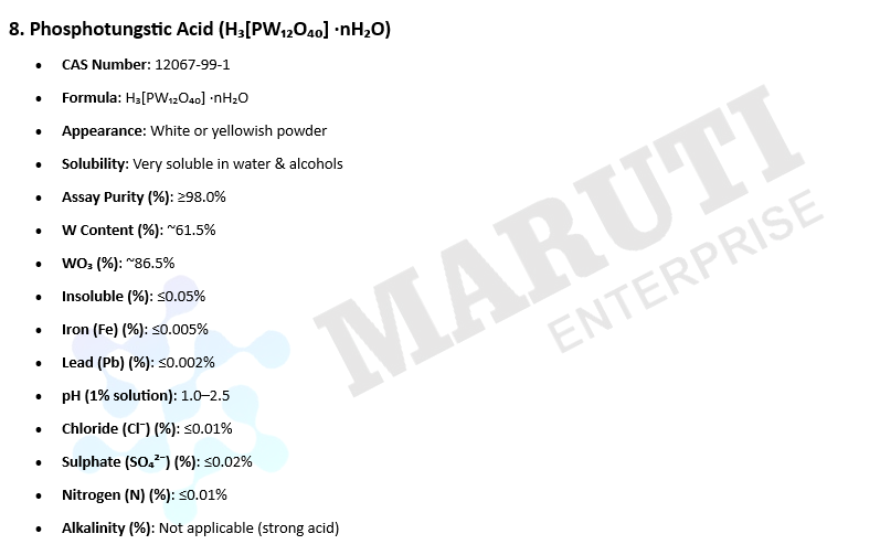 Phosphotungstic Acid Anhydrous (Pta) - Cas No: 12067-99-1