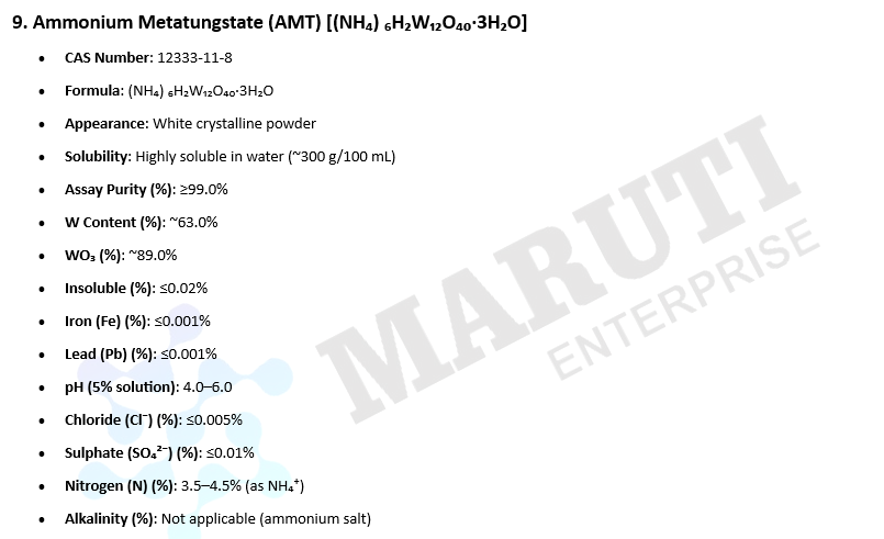 Ammonium Metatungstate (AMT)