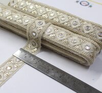 Off Whit Sequence Embroidery Lace