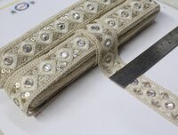 Off Whit Sequence Embroidery Lace