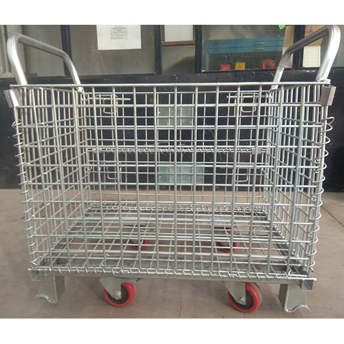 Wire Mesh Container With Trolley Wheels - Application: Industry