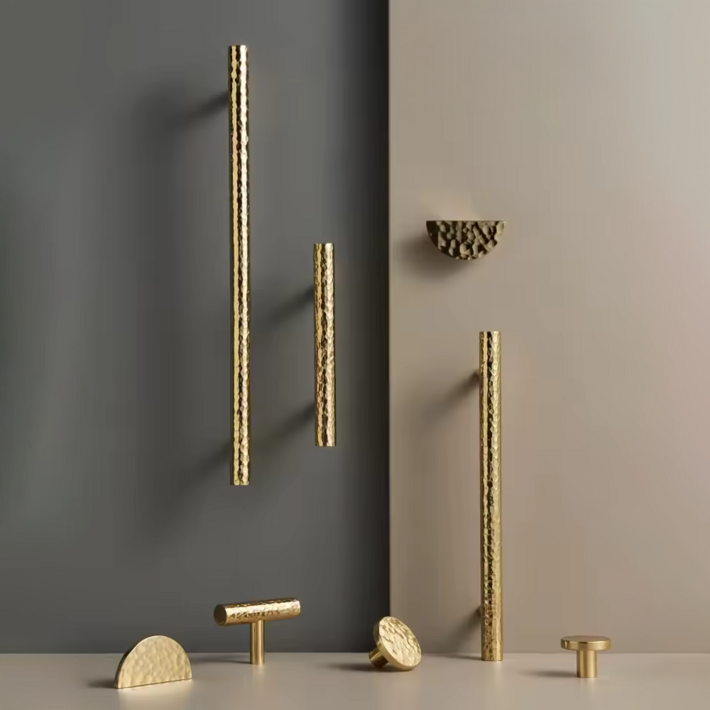 Ether Knurled Cabinet Handle | Kitchen Cabinet Handle | Drawer Handle | Wardrobe Handle - Color: Matte Gold