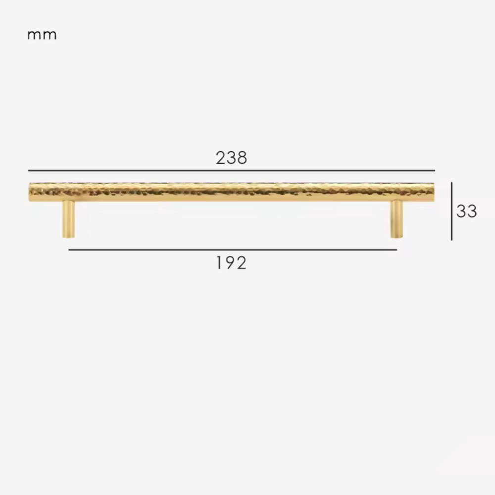 Ether Knurled Cabinet Handle | Kitchen Cabinet Handle | Drawer Handle | Wardrobe Handle - Color: Matte Gold