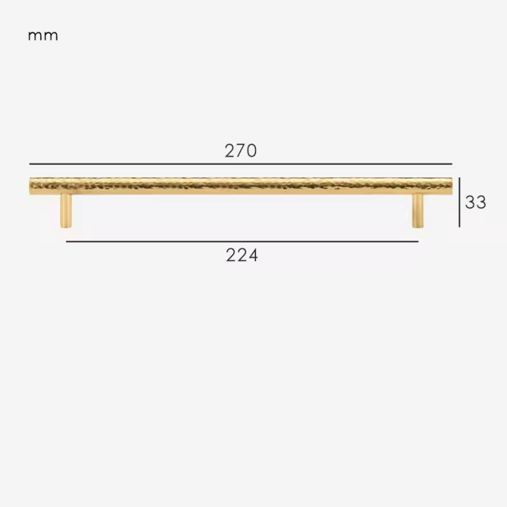 Ether Knurled Cabinet Handle | Kitchen Cabinet Handle | Drawer Handle | Wardrobe Handle - Color: Matte Gold