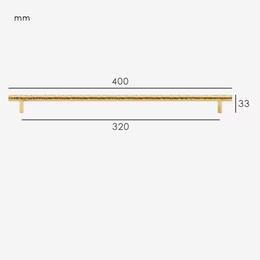 Ether Knurled Cabinet Handle | Kitchen Cabinet Handle | Drawer Handle | Wardrobe Handle - Color: Matte Gold