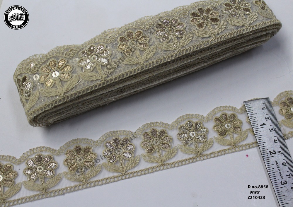 Gold Embroidery Zari Thread Lace