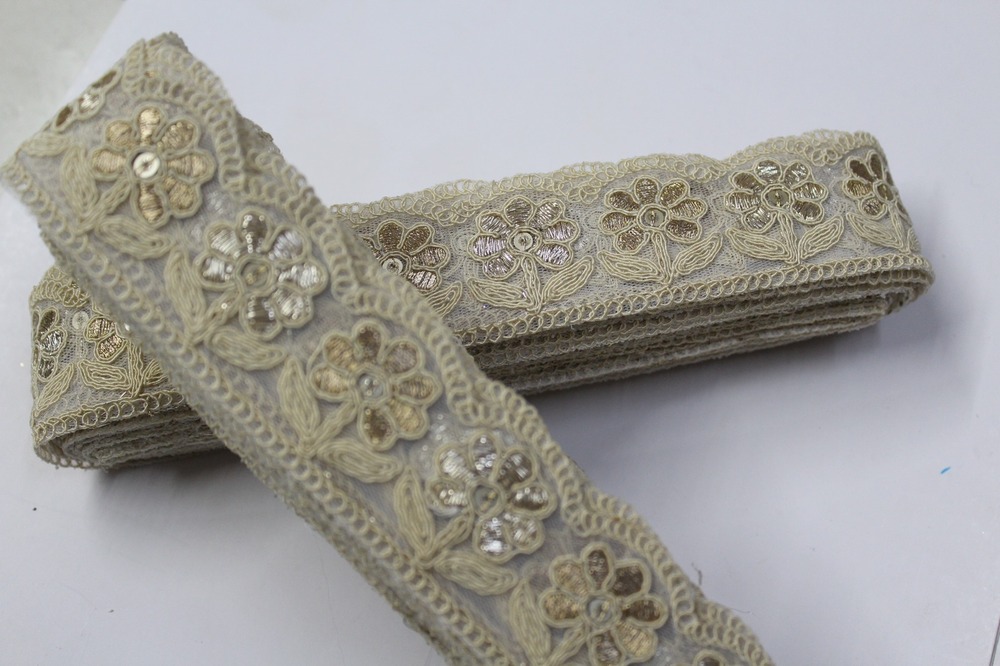 Gold Embroidery Zari Thread Lace