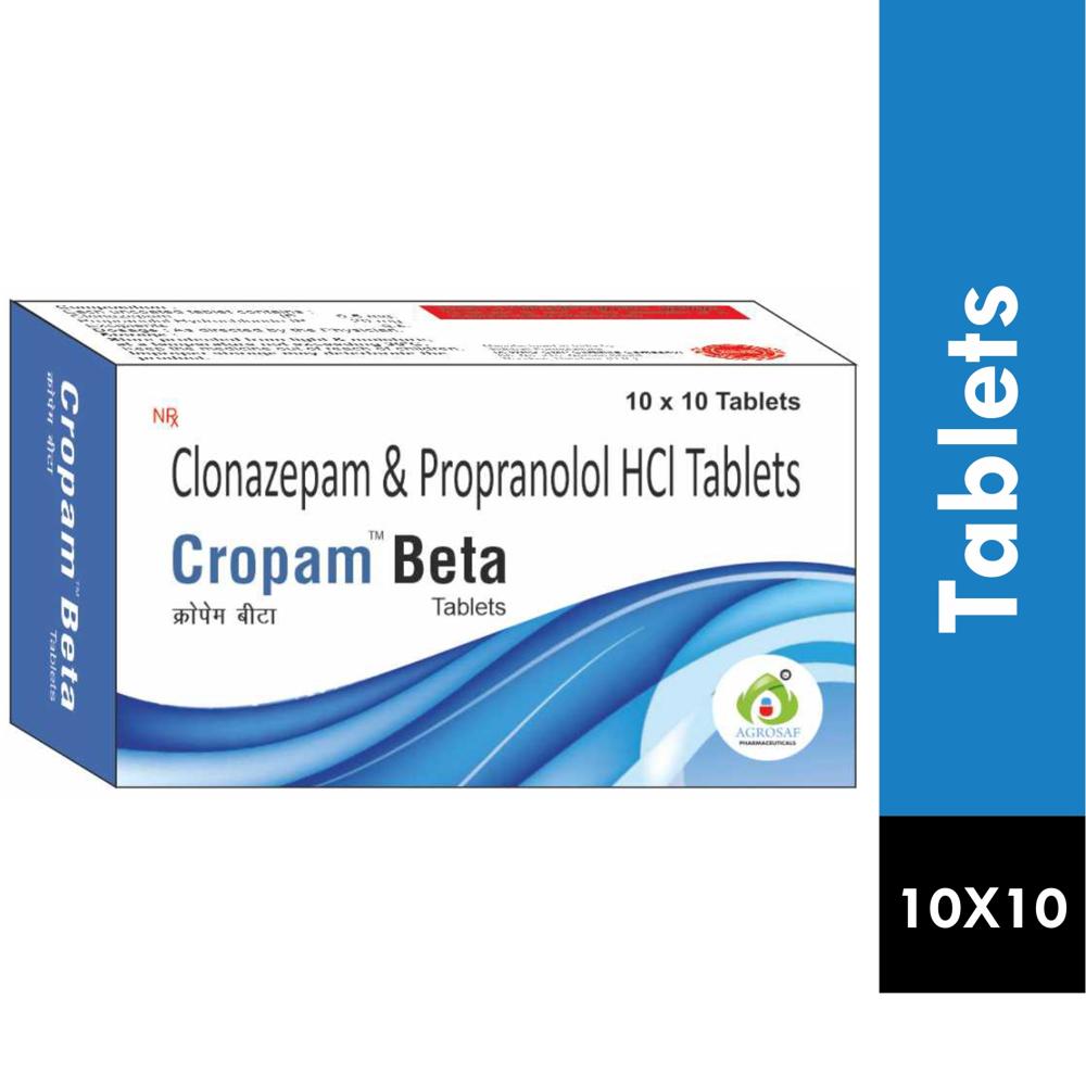 CROPAM BETA TABLET - CLONAZEPAM(0.5MG) & PROPRANOL(20MG) TABLET