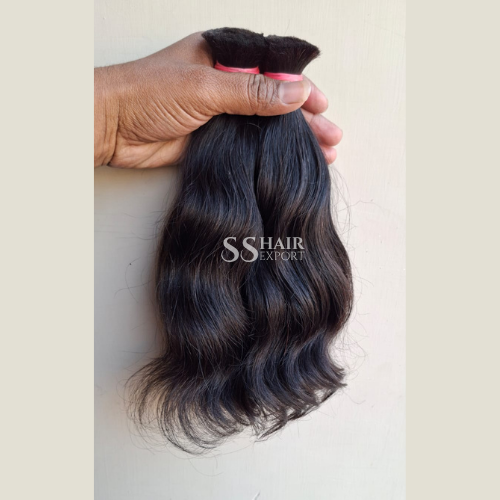 Indian Remy Bulk Human Hair Bundles With Full Density Double Drawn Wholesale