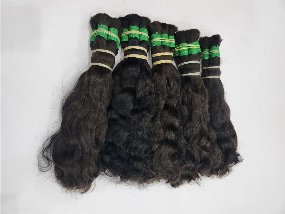 South Indian Temple Remy Natural Color Bulk Hair Bundles High Quality Hair With Full Density - Design: N/a