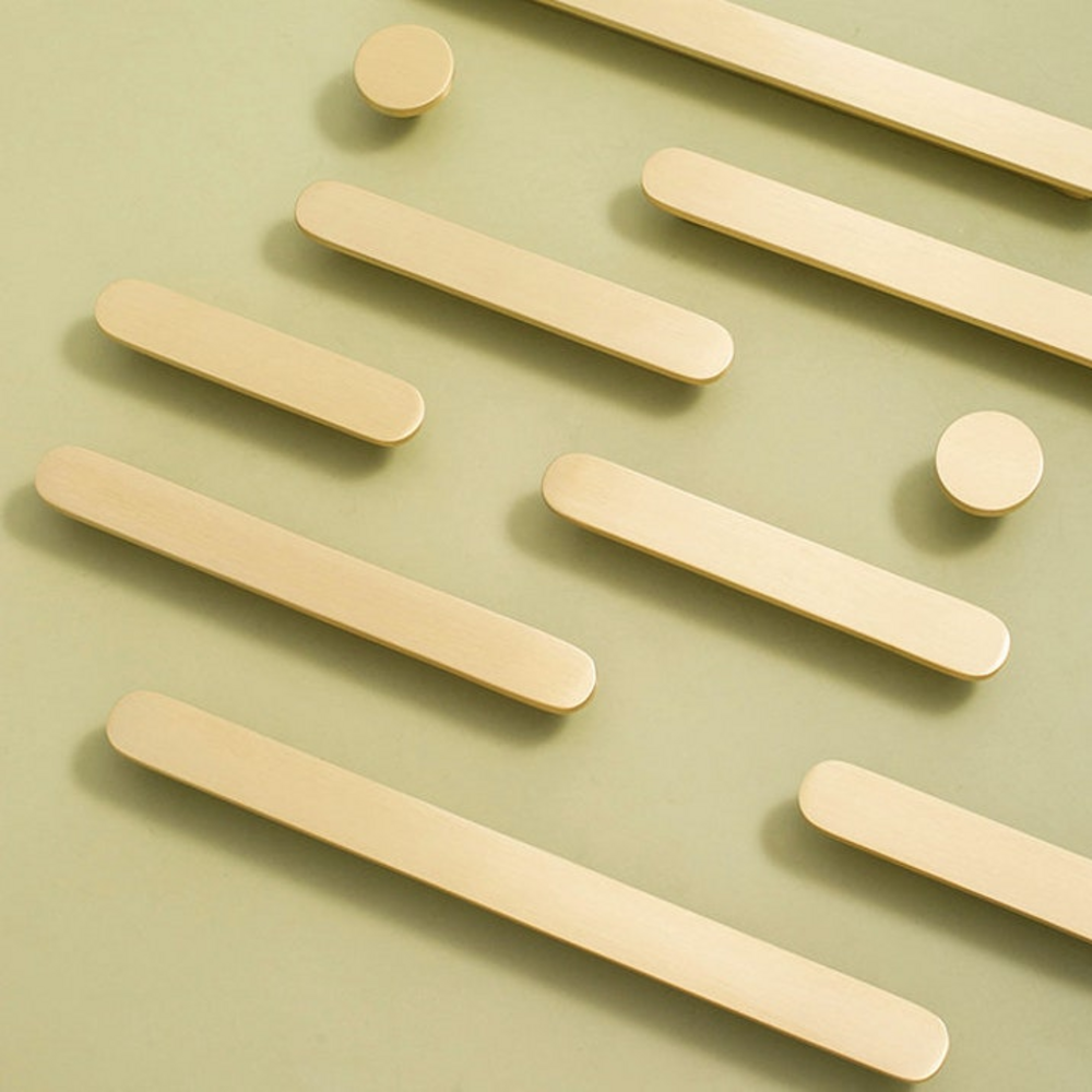Opal Cabinet Handle | Kitchen Cabinet Handle | Drawer Pull | Wardrobe Handle | Long Oval Strip Handle - Color: Matte Gold