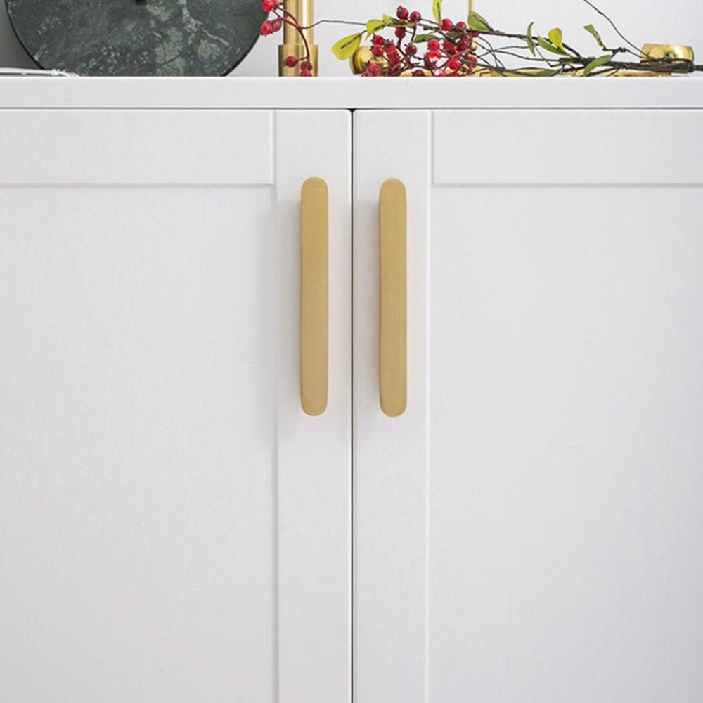 Opal Cabinet Handle | Kitchen Cabinet Handle | Drawer Pull | Wardrobe Handle | Long Oval Strip Handle - Color: Matte Gold
