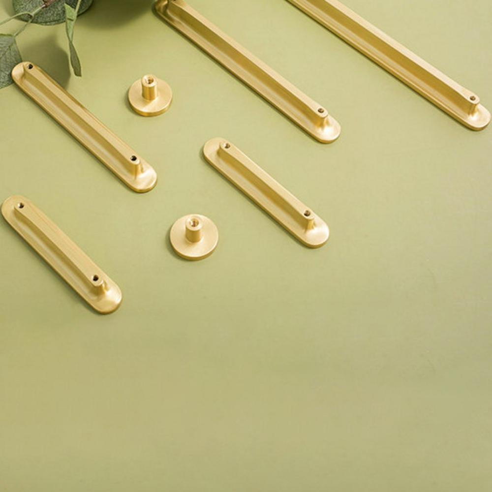 Opal Cabinet Handle | Kitchen Cabinet Handle | Drawer Pull | Wardrobe Handle | Long Oval Strip Handle - Color: Matte Gold
