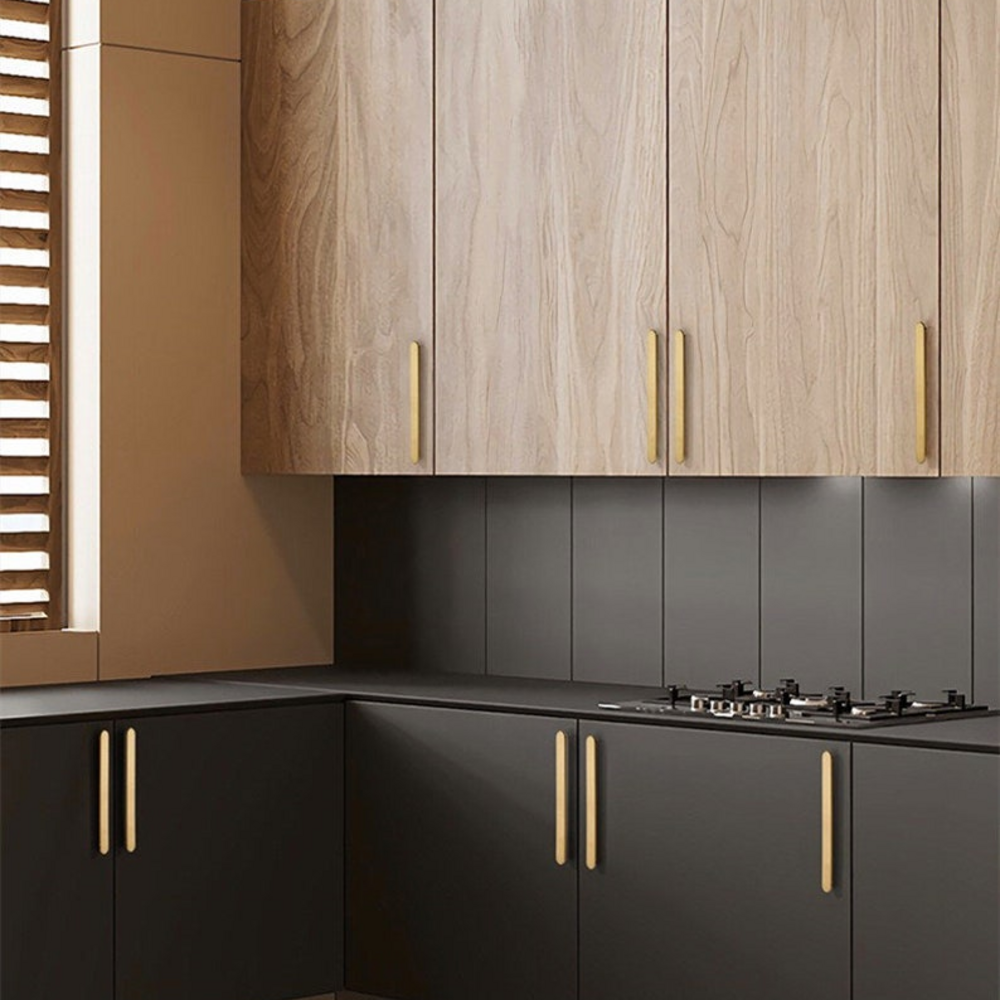 Opal Cabinet Handle | Kitchen Cabinet Handle | Drawer Pull | Wardrobe Handle | Long Oval Strip Handle - Color: Matte Gold