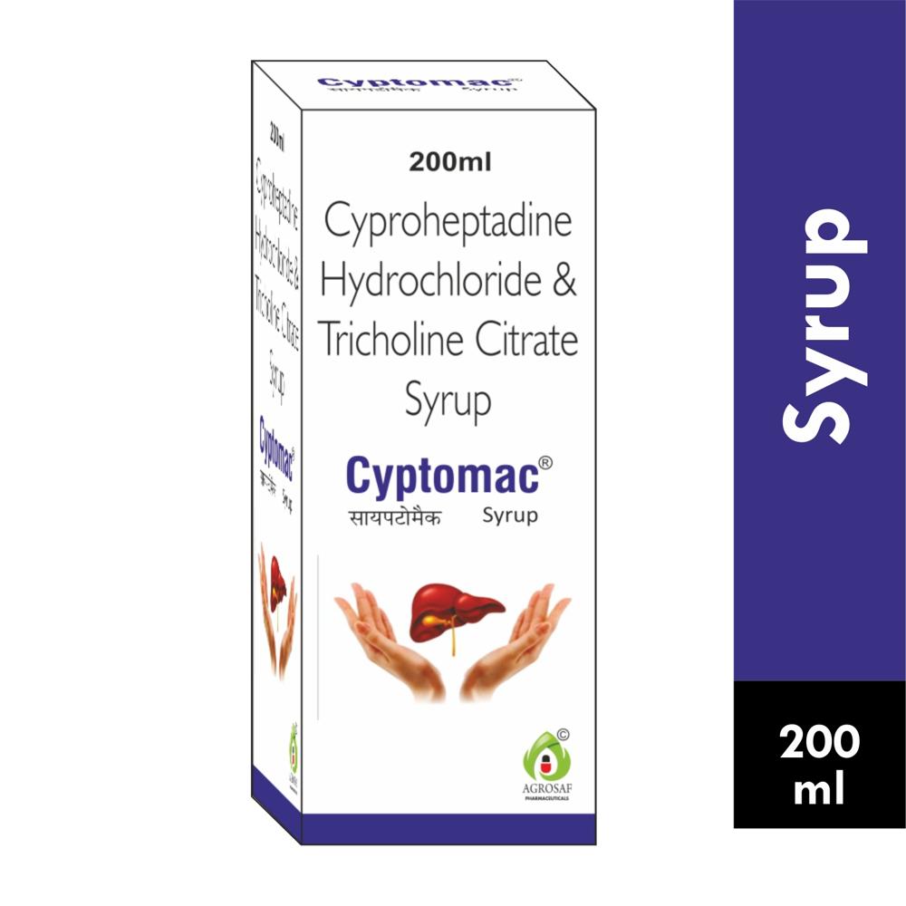CYPTOMAC SYRUP - Cyproheptadine (2mg5ml) + Tricholine Citrate (275mg5ml) + Flavored Sorbitol Base