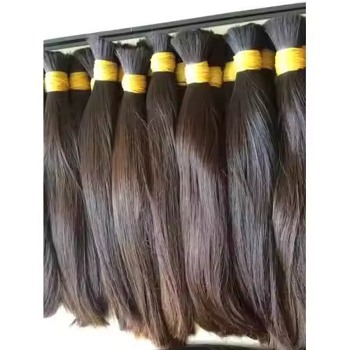 No Weft Bundle Raw Indian Bulk Human Hair Braiding Weaving 18-32inch