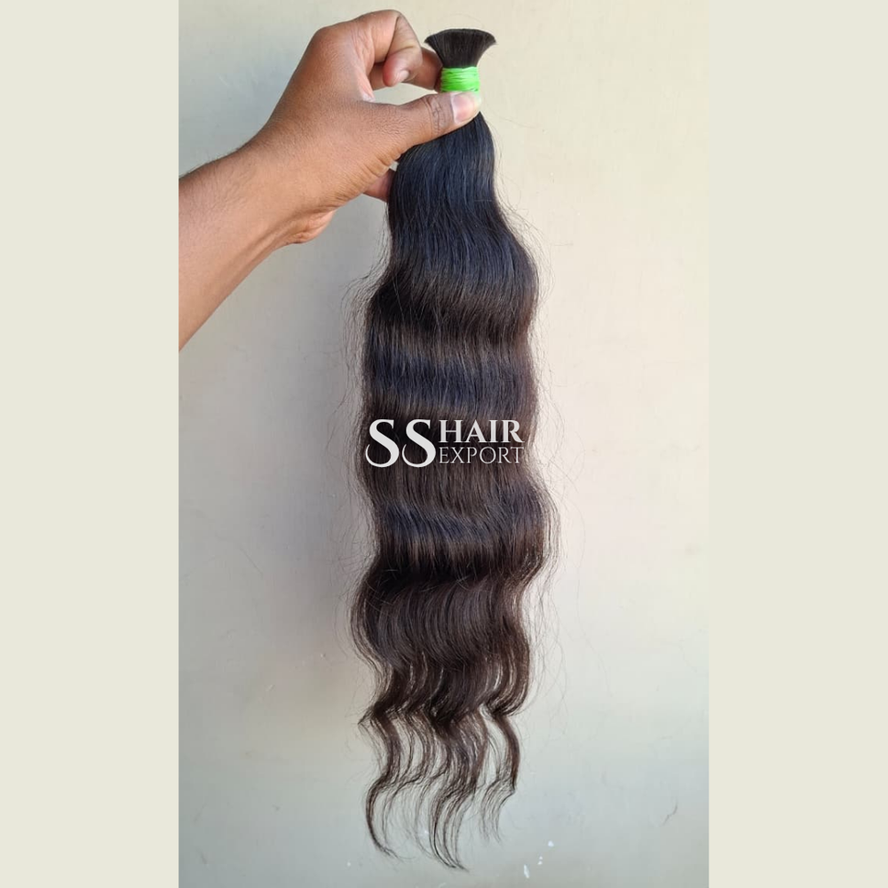 No Weft Bundle Raw Indian Bulk Human Hair Braiding Weaving 18-32inch