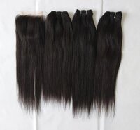 Raw Remy Hair Virgin Silky Straight Human Hair Extensions, Length: Available 8-34 inches