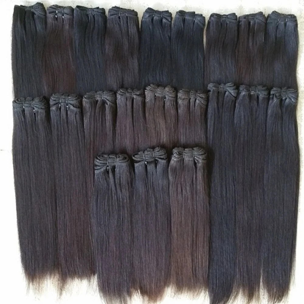 Straight Human Hair Bundles Indian Remy Sew In Weft Extensions