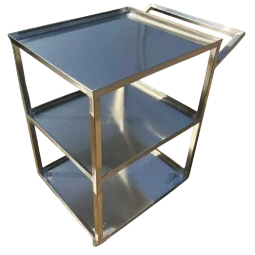 Stainless Steel Hospital Trolley - Color: Silver