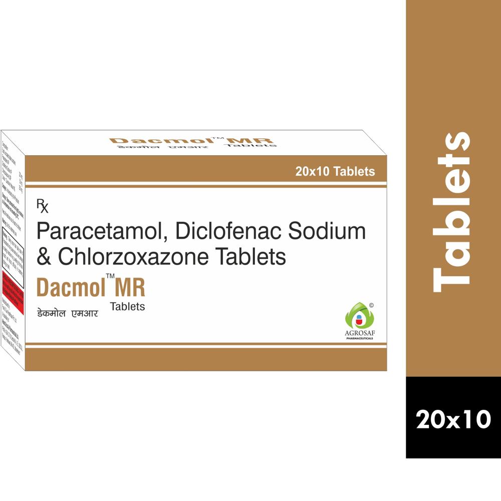 DACMOL MR TABLET - Diclofenac Potassium 50 Mg + Paracetamol 325mg + Chlorzoxazone 250mg