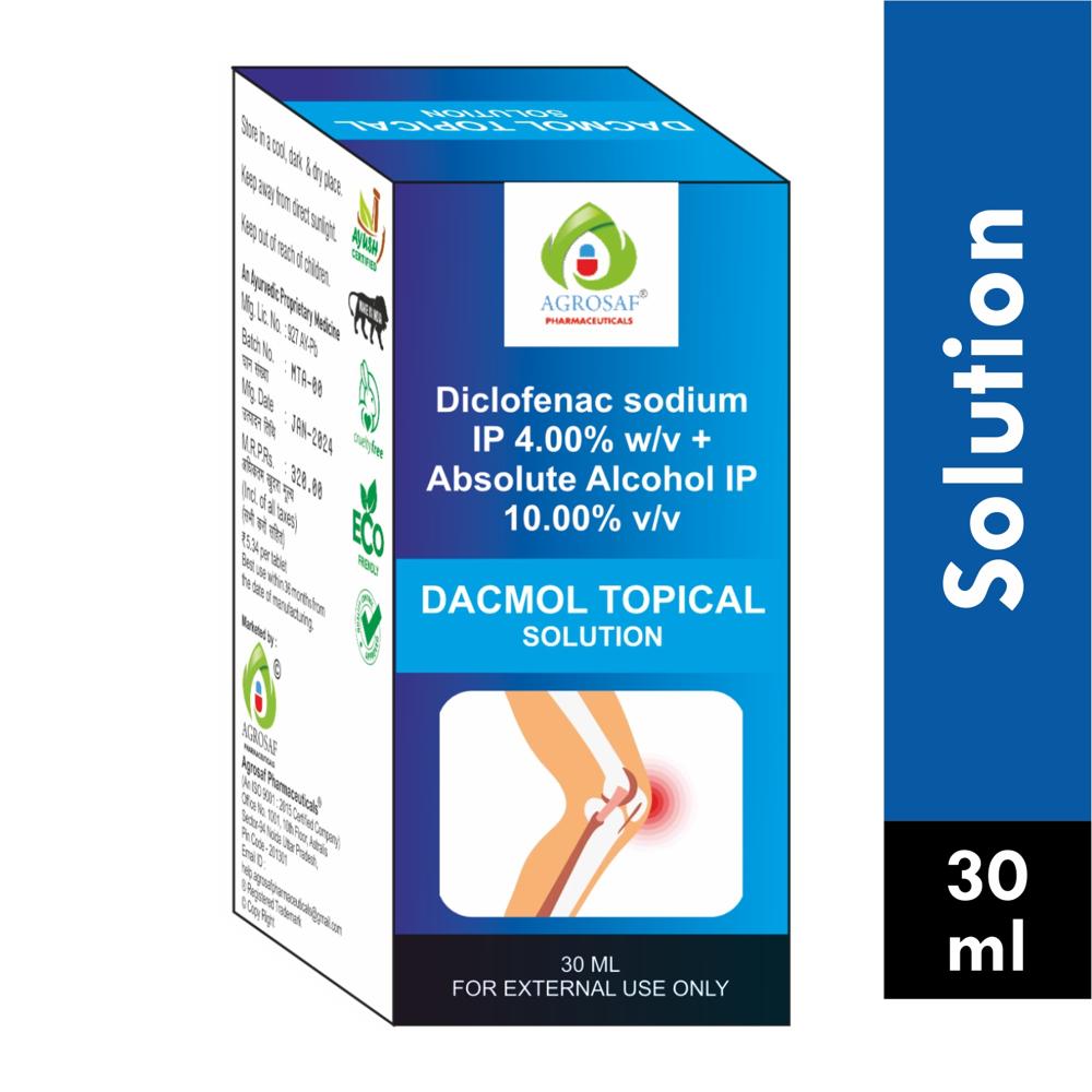 DACMOL TOPICAL SOLUTION - Diclofenac Sodium Ip 4.00% W/v + Absolute Alcohol Ip 10.00% V/v