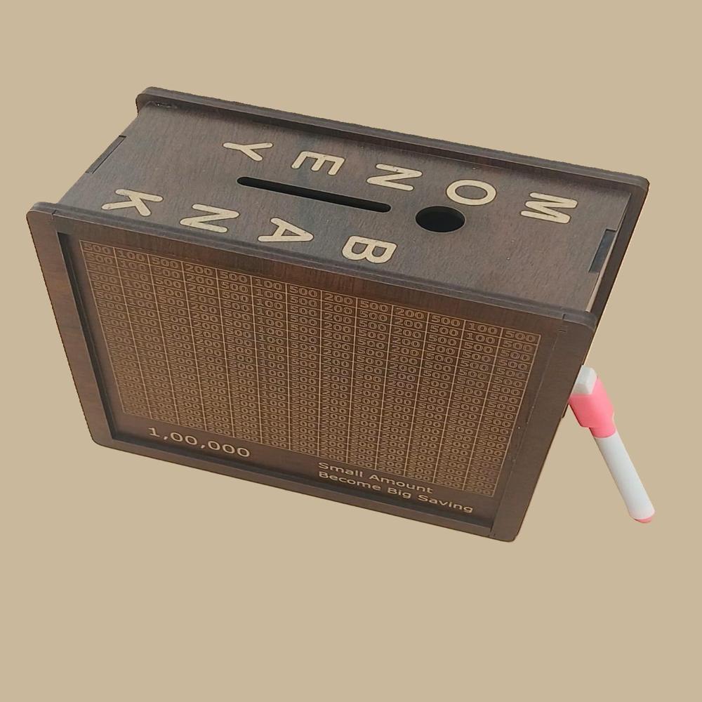 Wooden Money Bank - Shape: Rectangular