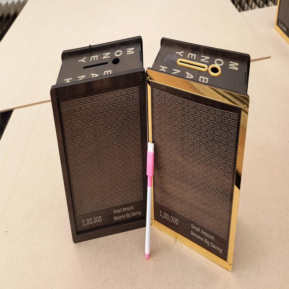 Wooden Money Bank - Shape: Rectangular